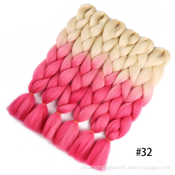 Wholesale 24inch OEM colors box crochet synthetic soft braiding hair omber black bleue original braid jumbo crochet braids